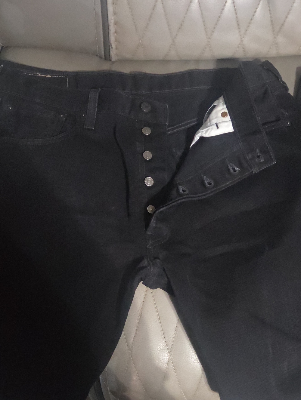 Levi's Slim Straight Black Men's Jeans with Button Fly